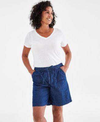 Style & Co Womens Chambray Drawstring Pull-On Shorts, Regular & Petite, Created for Macys Product Image