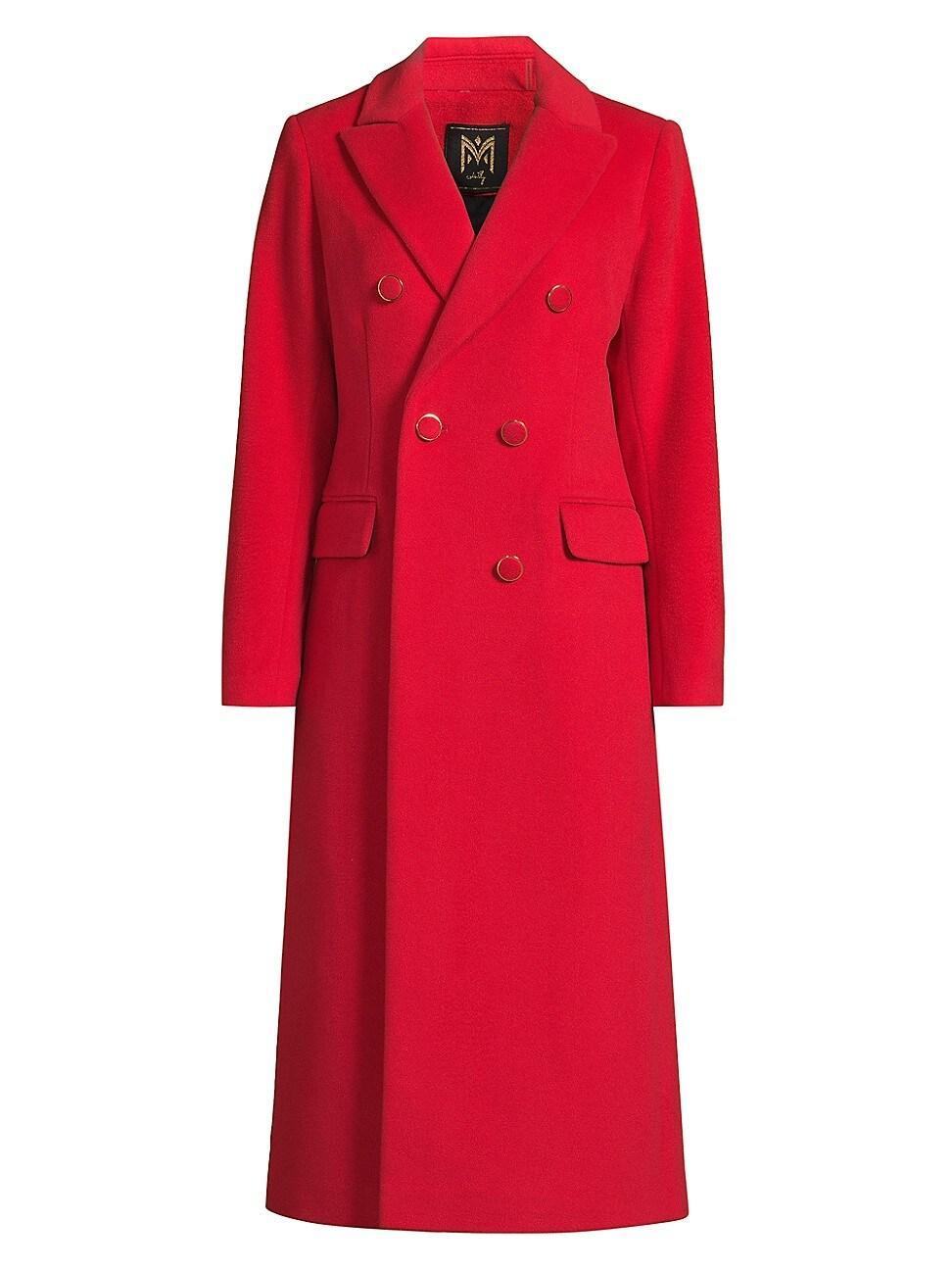 Womens Wool-Blend Double-Breasted Coat Product Image