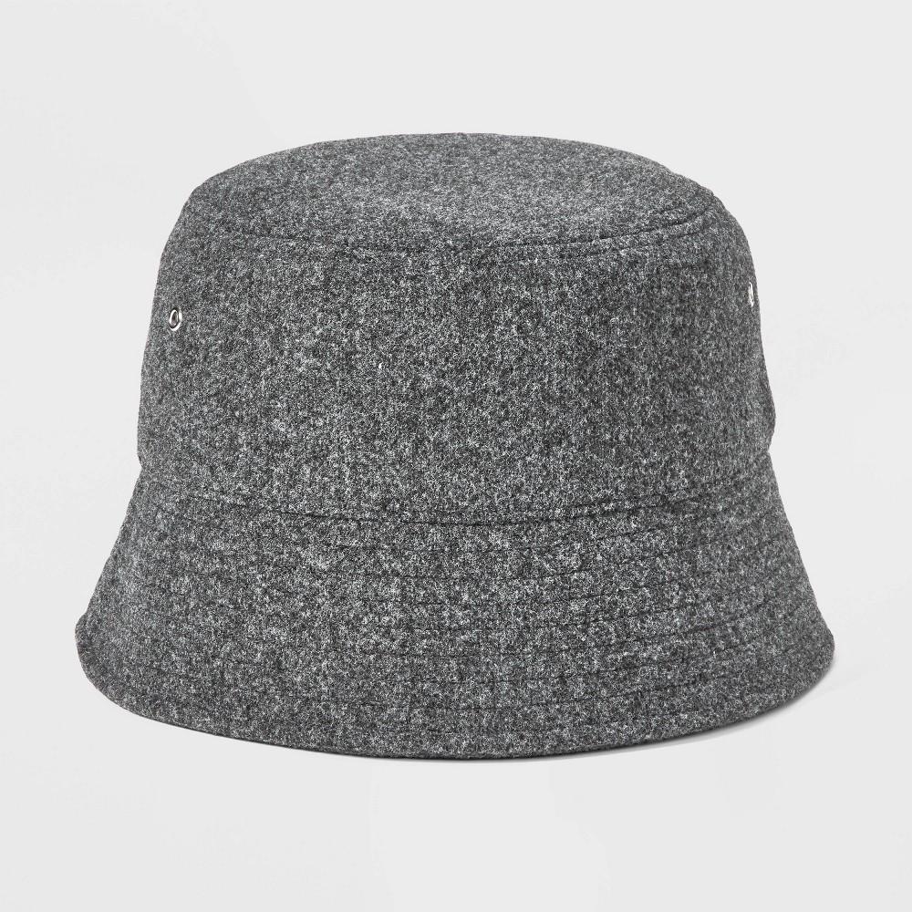 Mens Recycled Polyester Bucket Hat - Goodfellow & Co Charcoal L/XL Product Image