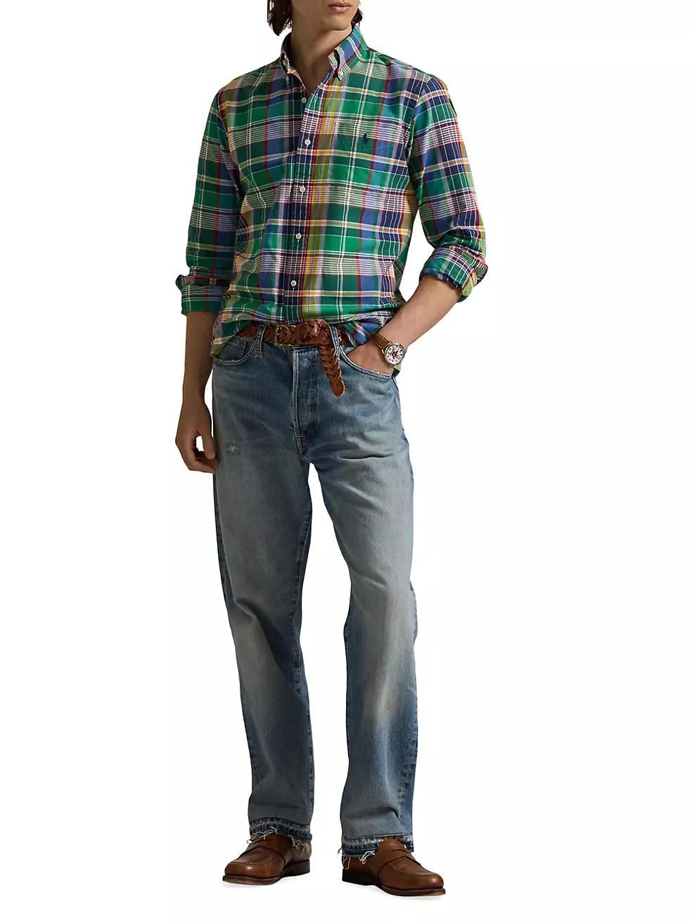 Plaid Oxford Button-Up Shirt Product Image