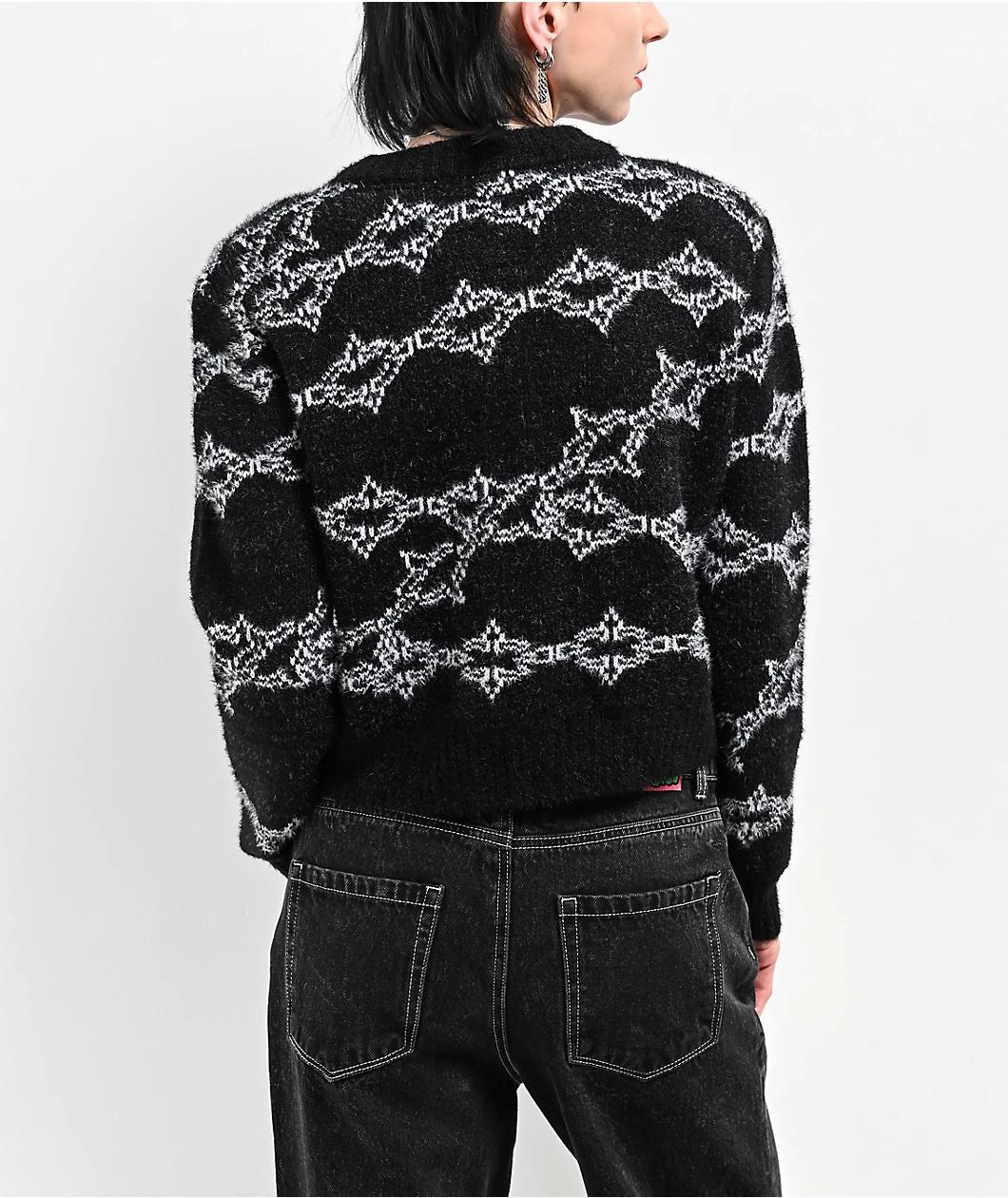 Lurking Class by Sketchy Tank Spiked Chain Black Cardigan Product Image