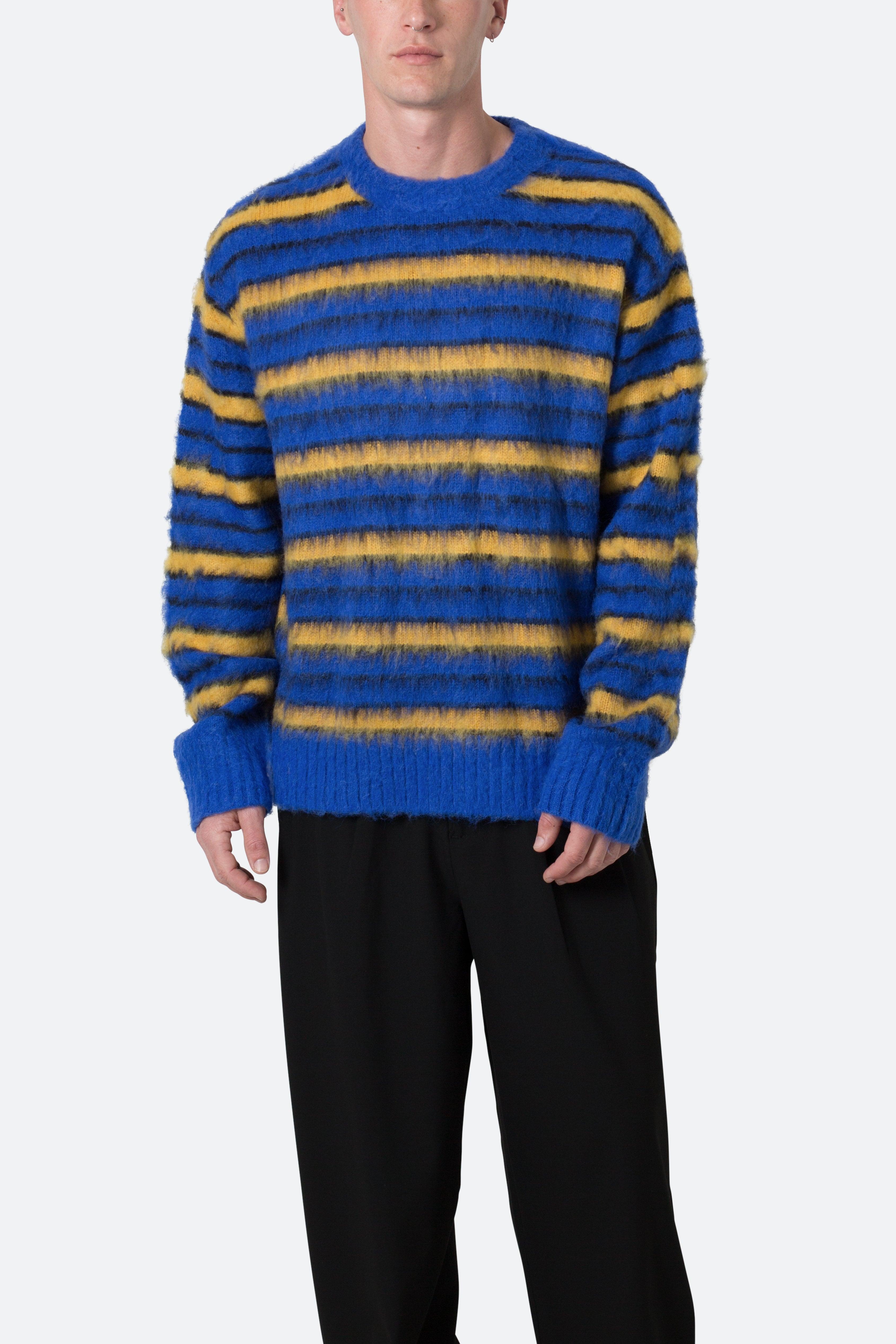 Striped Mohair Sweater - Blue Product Image