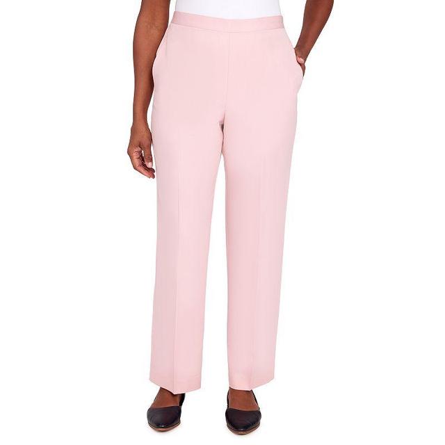 Petite Alfred Dunner Soft Spoken Sateen Straight Leg Pants, Womens Pink Product Image