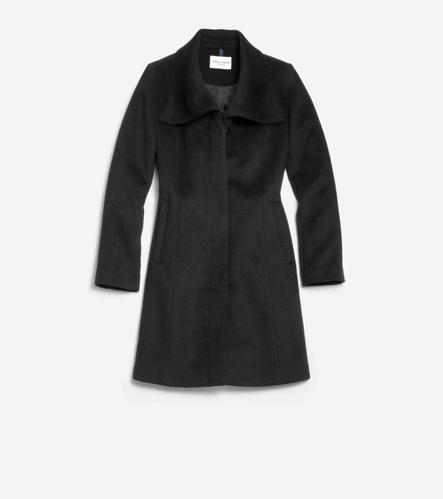 Cole Haan Double Face Wool Button-Up Coat with Convertible Collar Women's Coat Product Image