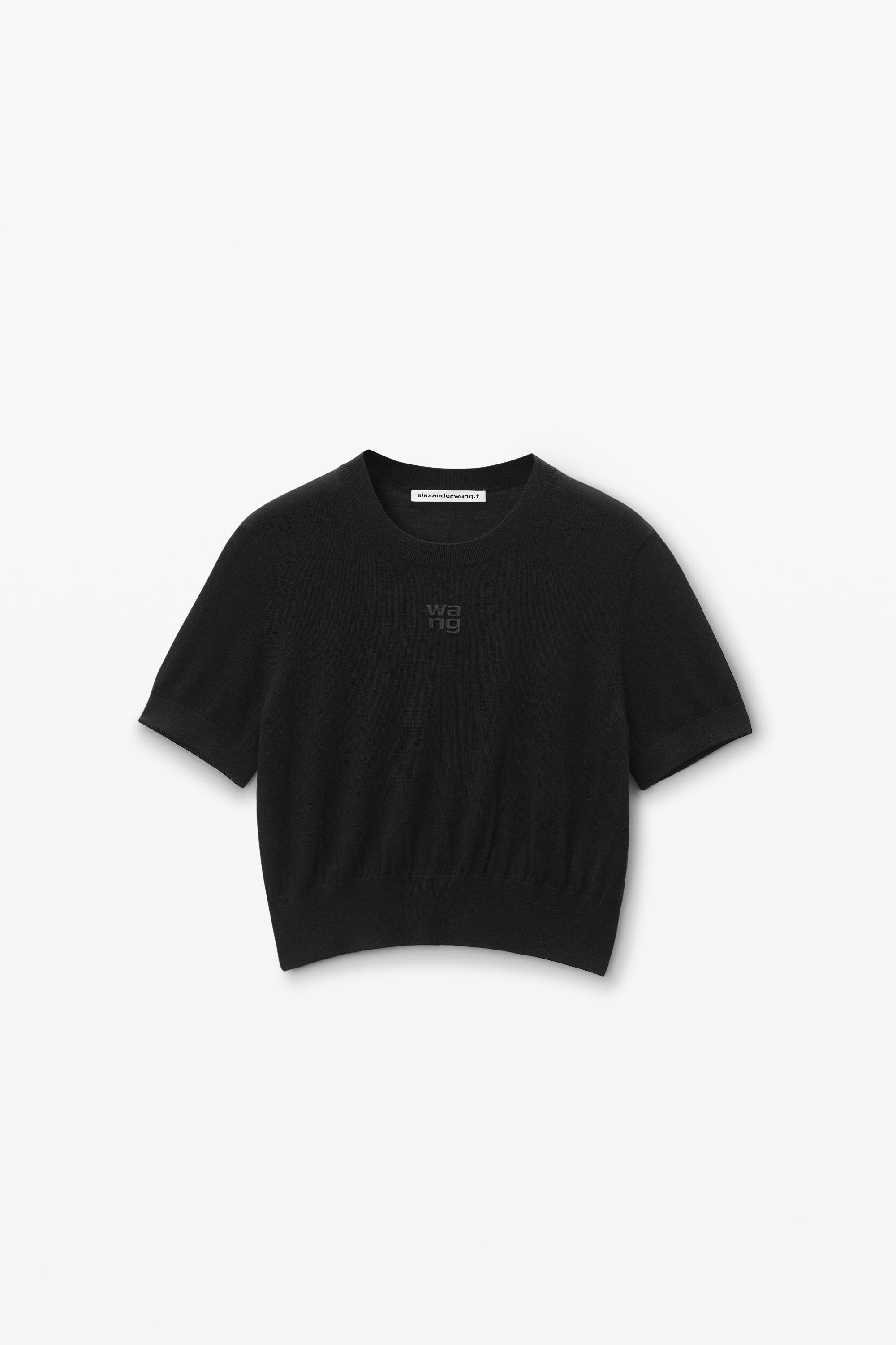 Logo-embossed Tee In Superfine Merino Wool Product Image