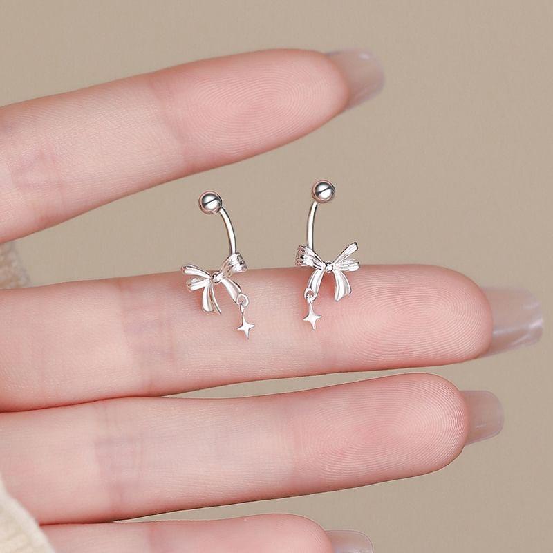 S925 Sterling Silver Bow Stud Earring Product Image