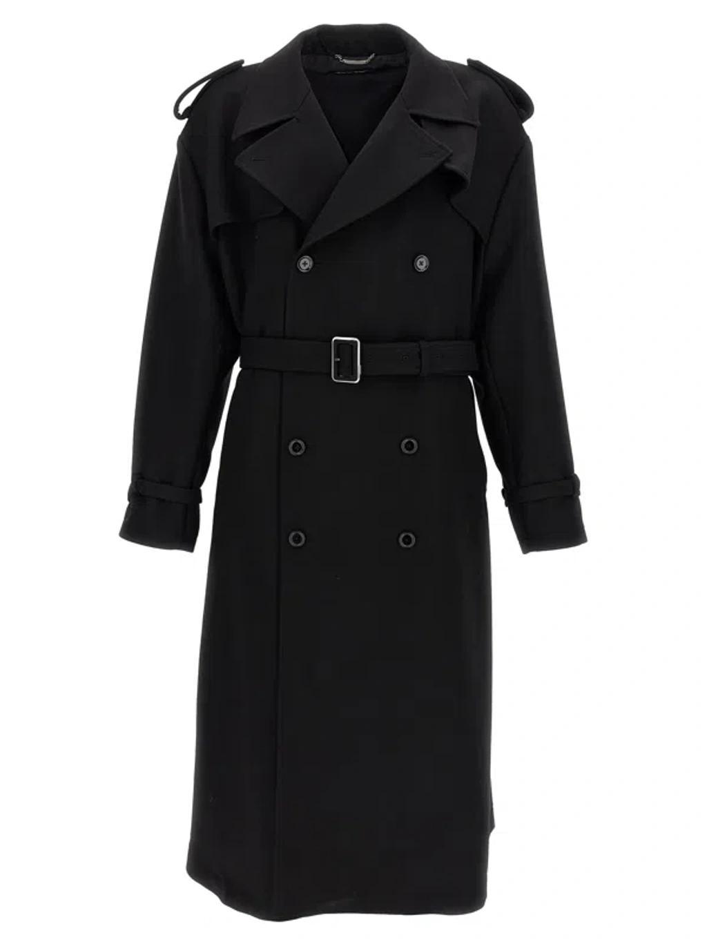 Double-breasted Trench Coat Coats, Trench Coats Black Product Image