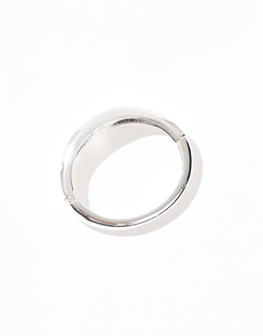 ASOS DESIGN silver plated simple bangle bracelet Product Image