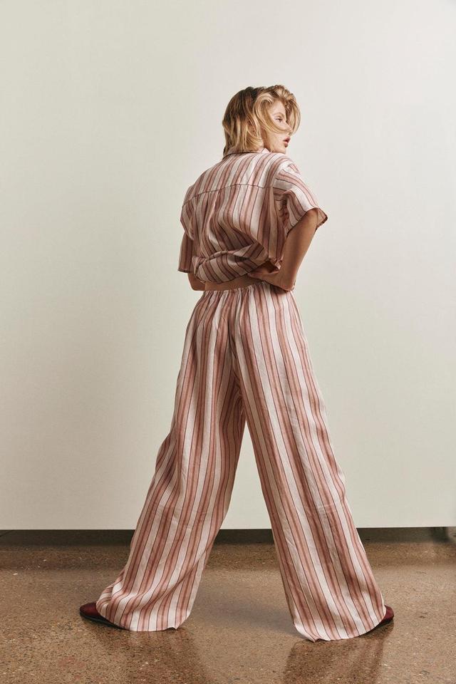 Leila Linen Shirt Pink Stripe Product Image