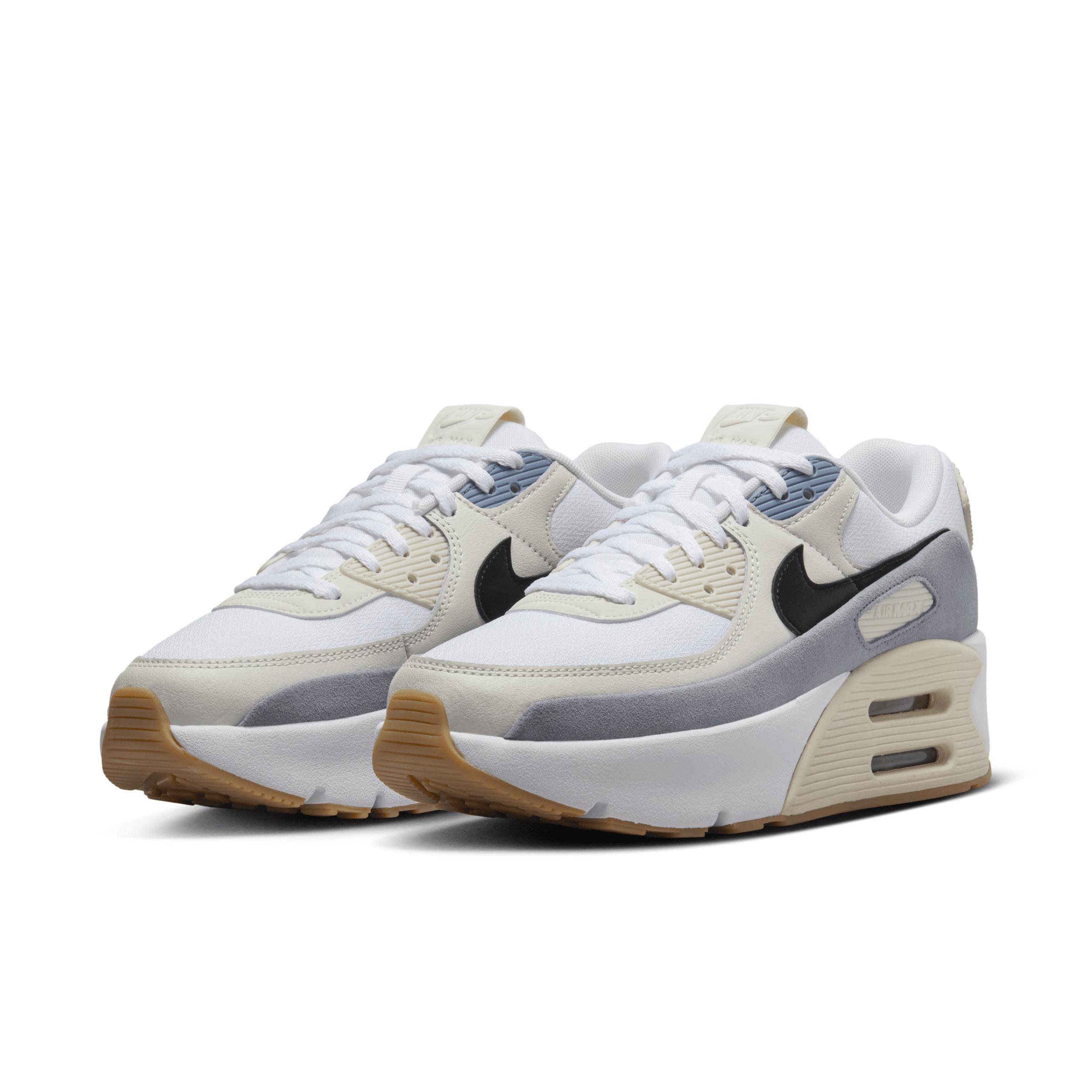 Nike Womens Nike Air Max 90 LV8 - Womens Shoes White/Black/Ashen Slate Product Image