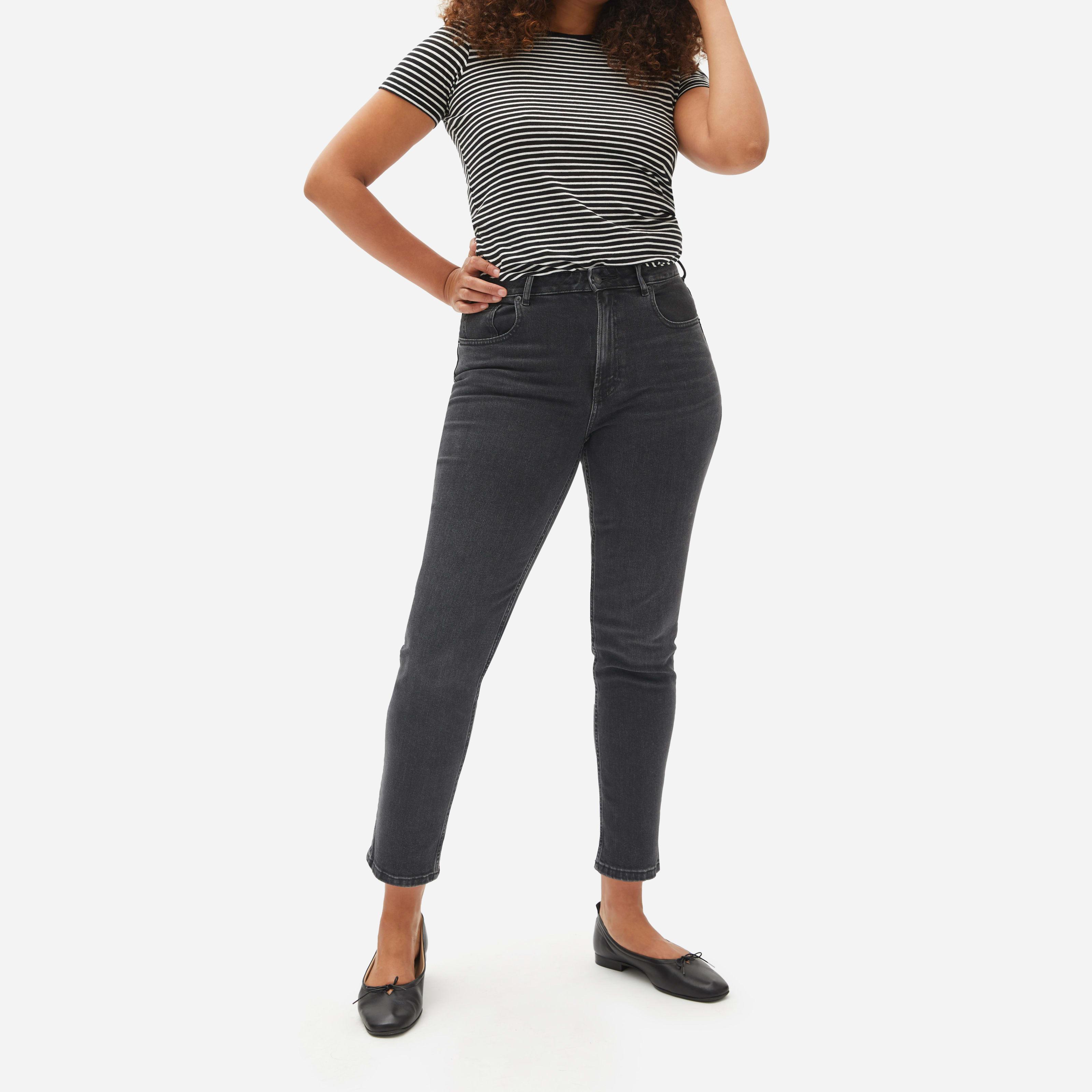 Womens Curvy Cheeky Straight Jean by Everlane in Washed Black, Size 24 Product Image