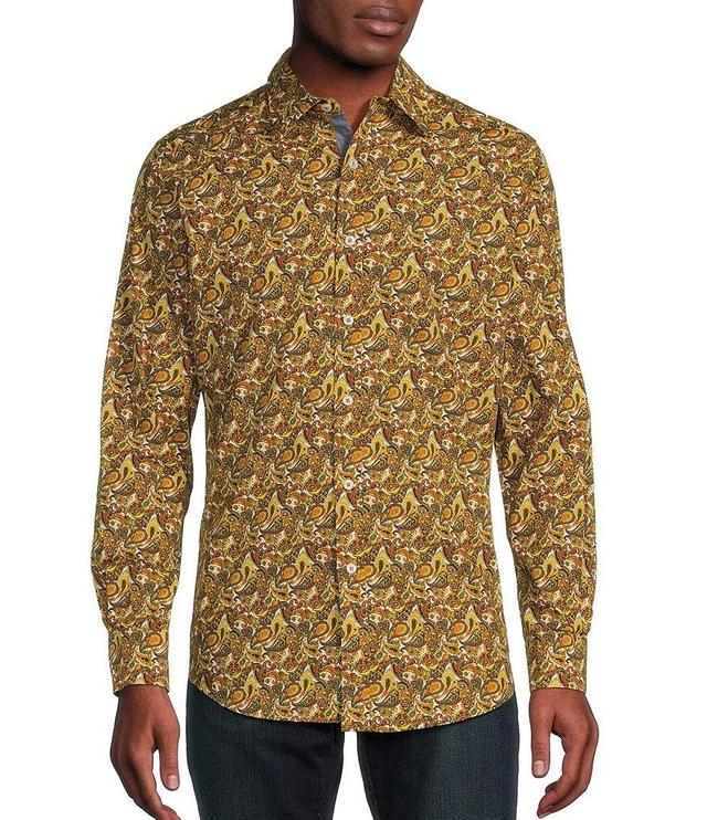 Cremieux Premium Denim Paisley Stretch Long Sleeve Woven Shirt Product Image