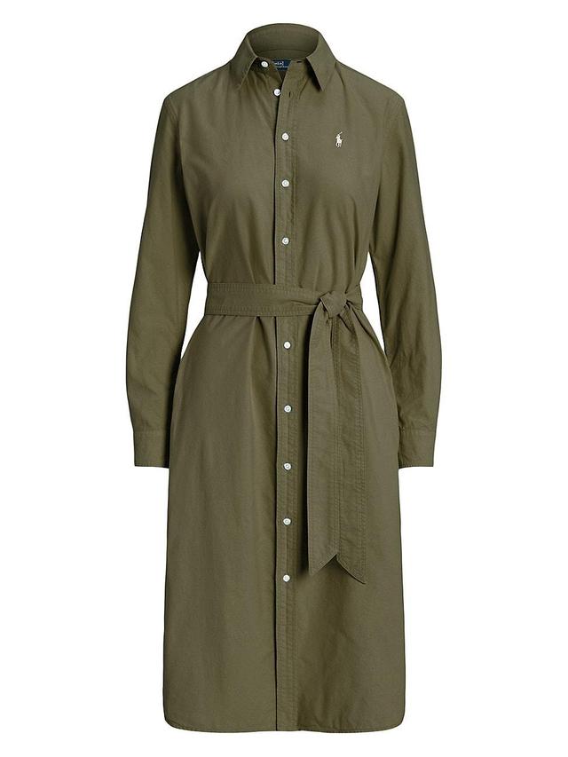 Womens Oxford Cotton Belted Shirtdress Product Image