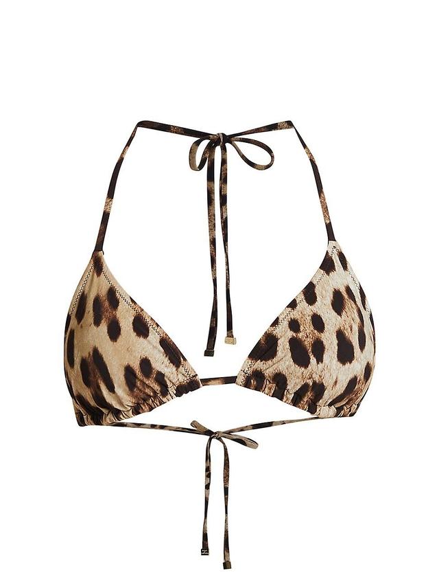 Womens Leopard Triangle Bikini Top Product Image