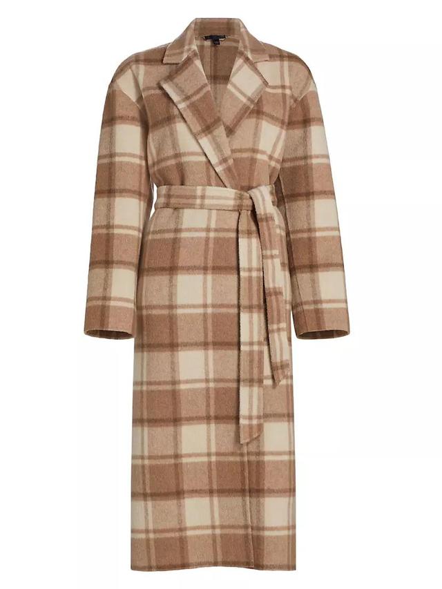 Womens Plaid Flannel Oversized Wool Coat Product Image