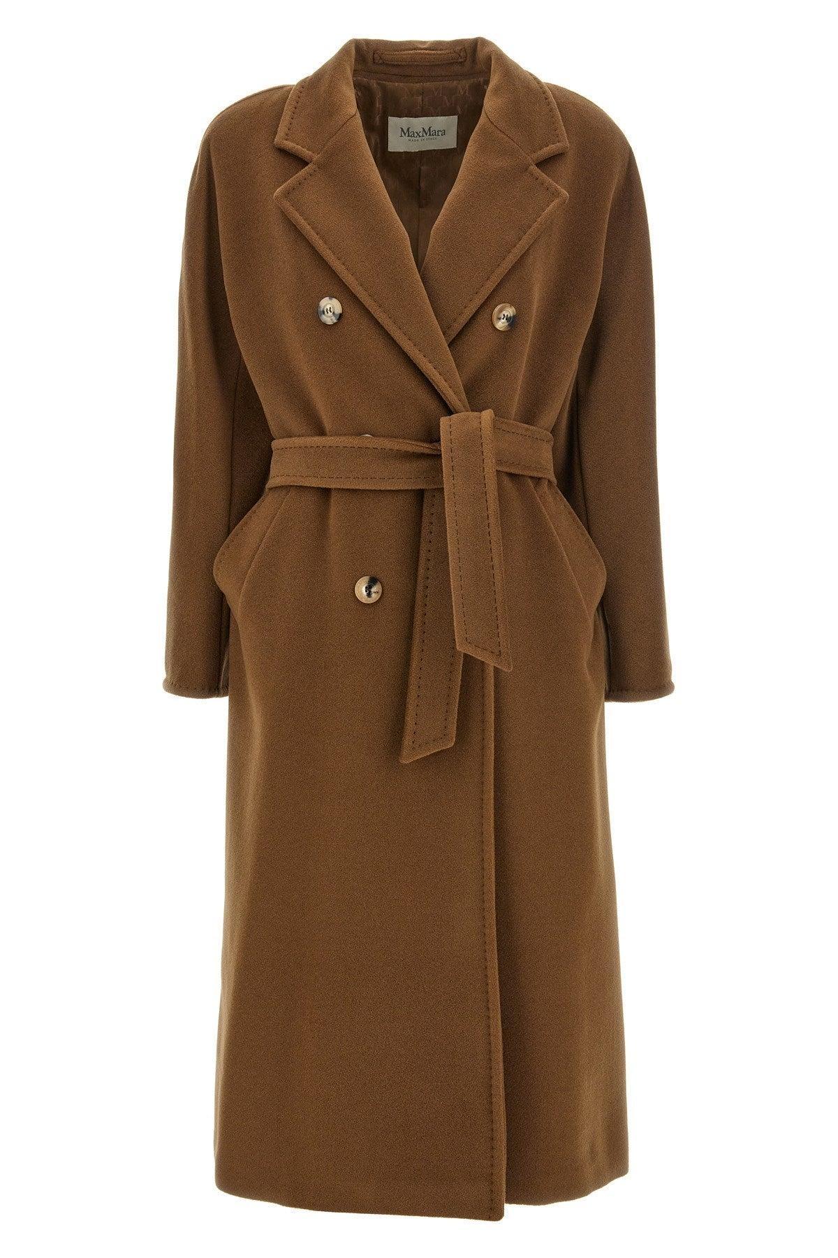 Madame Double-breasted Wool And Cashmere-blend Coat In Brown Product Image