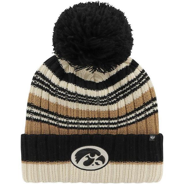 Womens 47 Khaki Iowa Hawkeyes Barista Cuffed Knit Hat with Pom Product Image