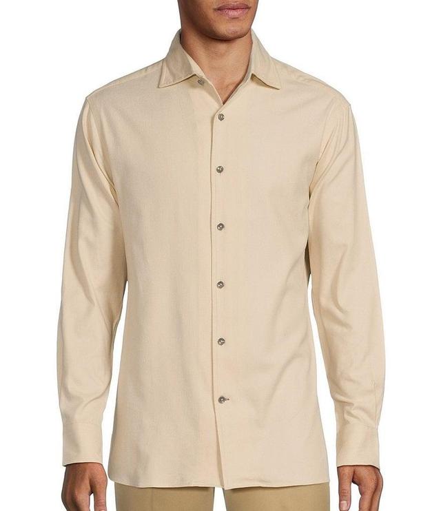 Daniel Cremieux Signature Label Apres Ski Collection Solid Brushed Twill Albini Long Sleeve Woven Shirt Product Image