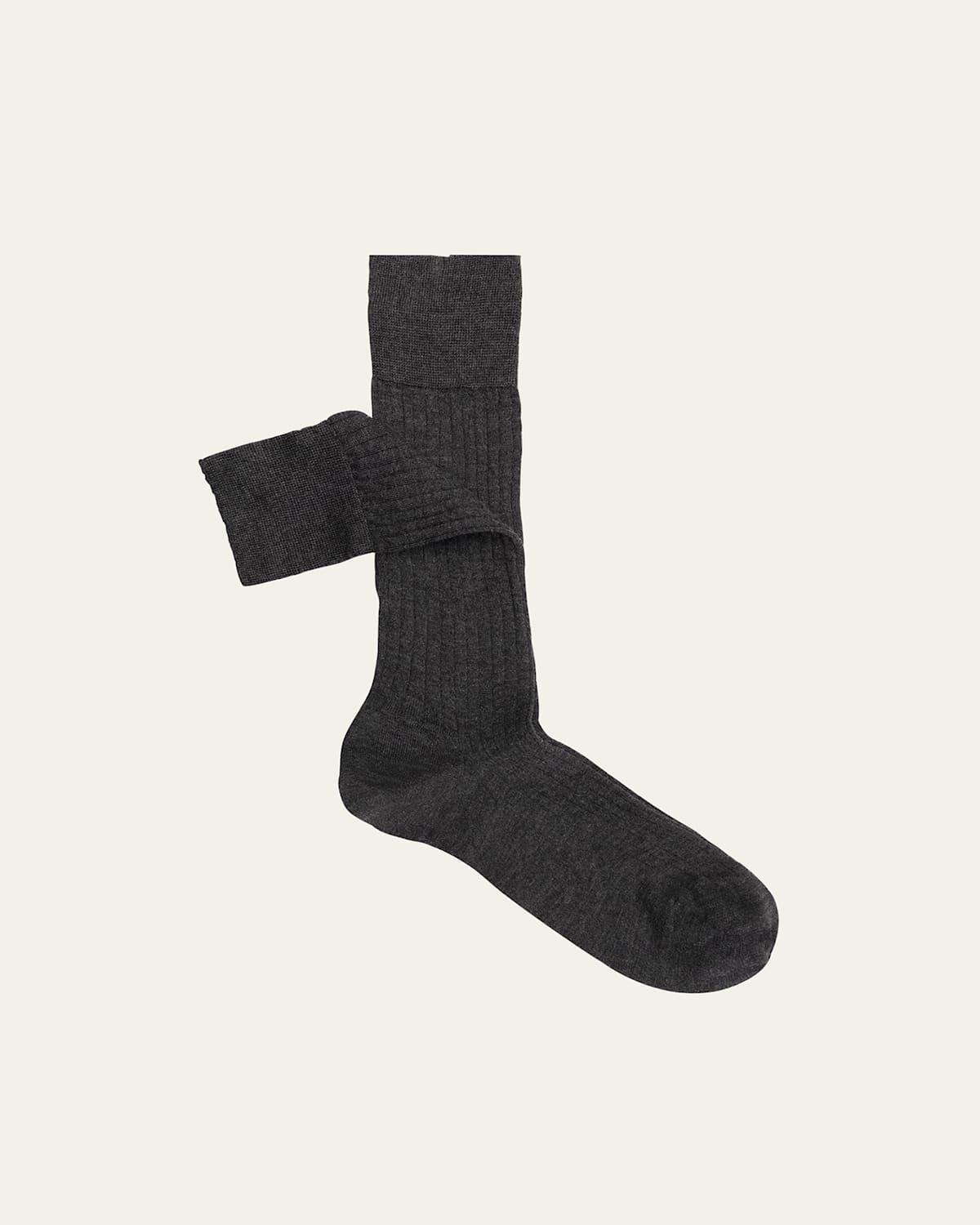 Mens Cashmere-Silk Crew Socks Product Image