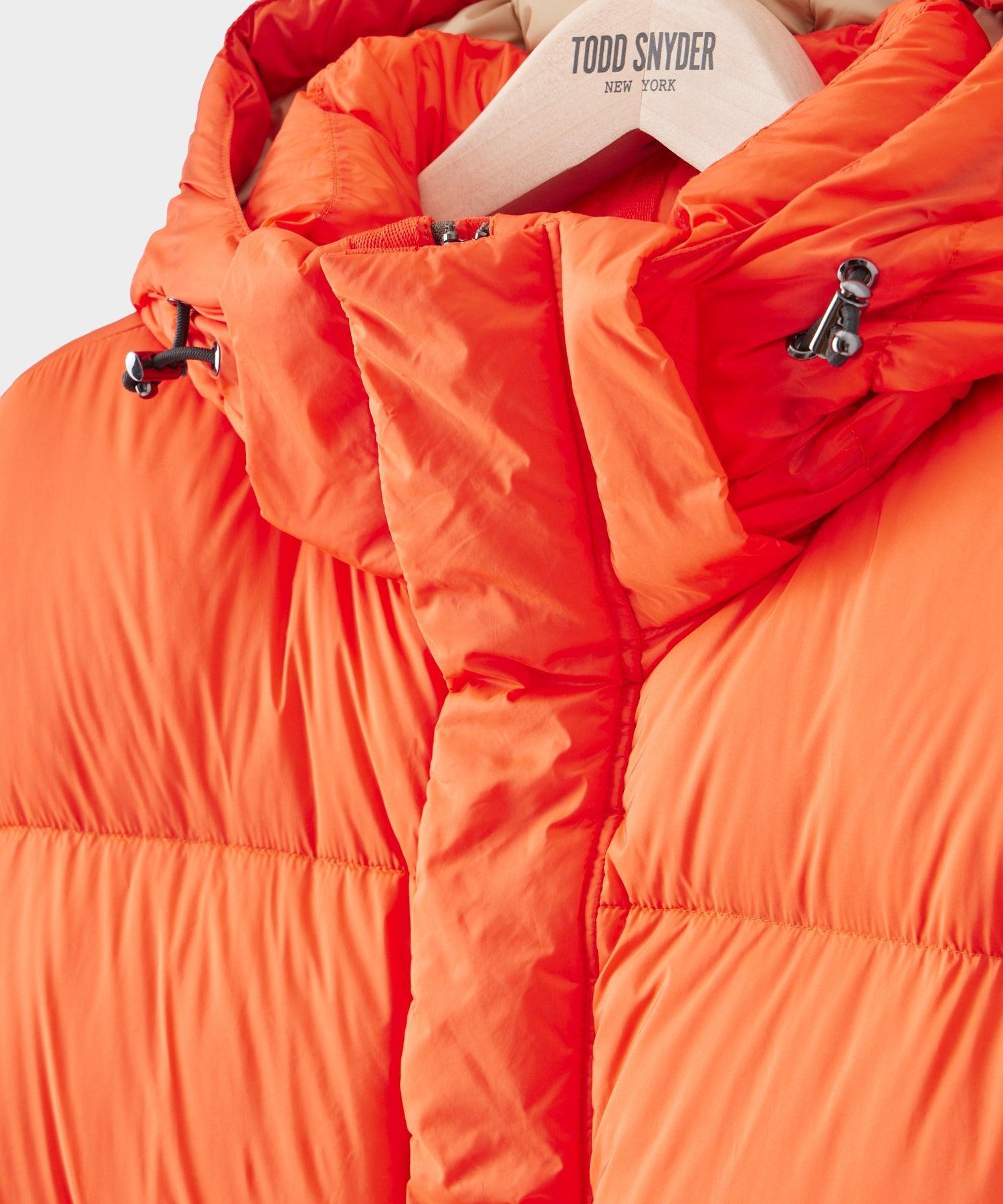 Italian Short Tech Down Parka in Orange Product Image