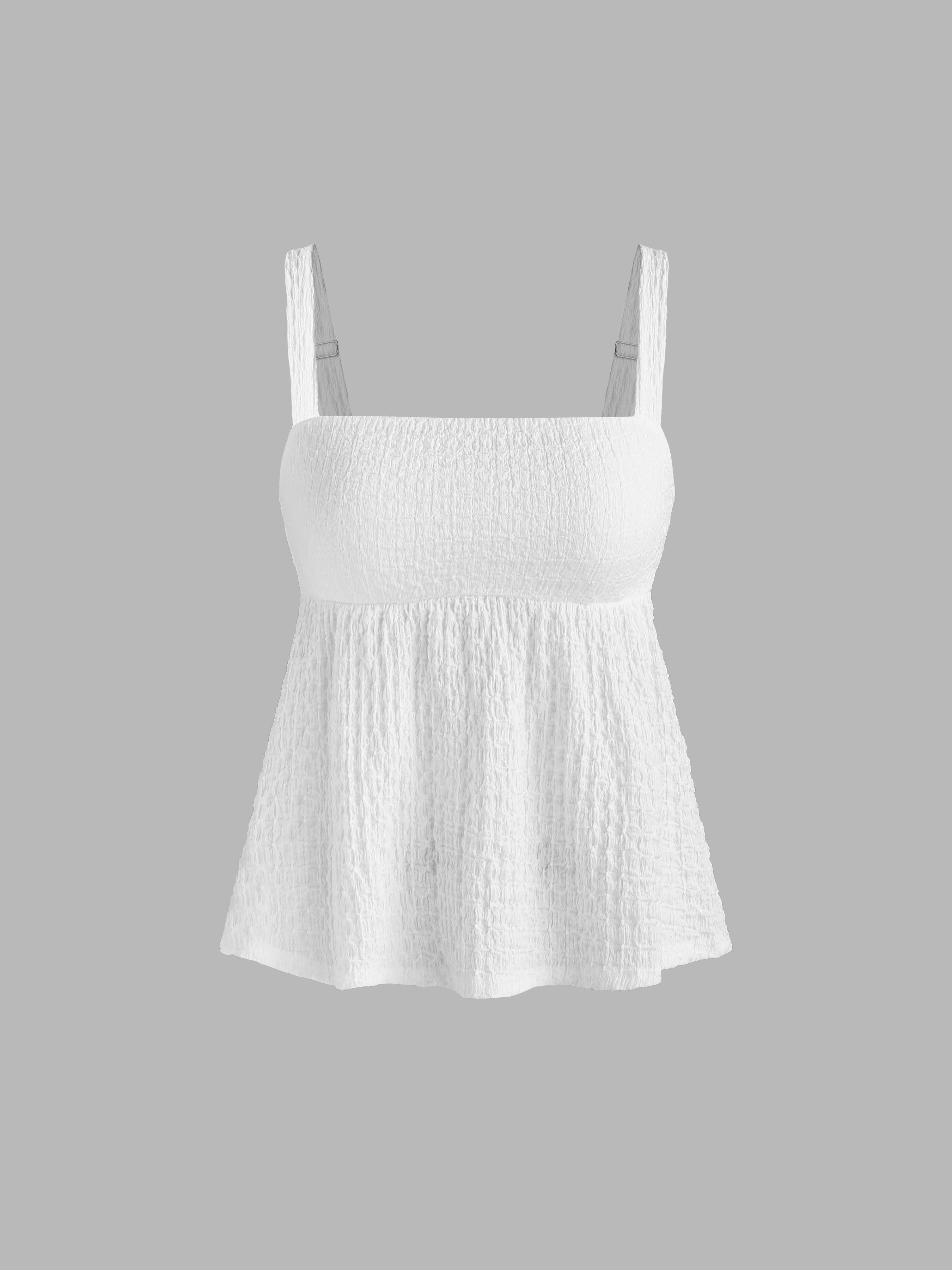 Square Neck Texture Ruffle Cami Top product image