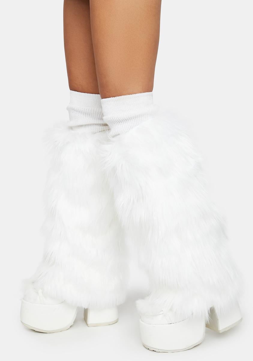 J Valentine White Basic Leg Warmers Product Image