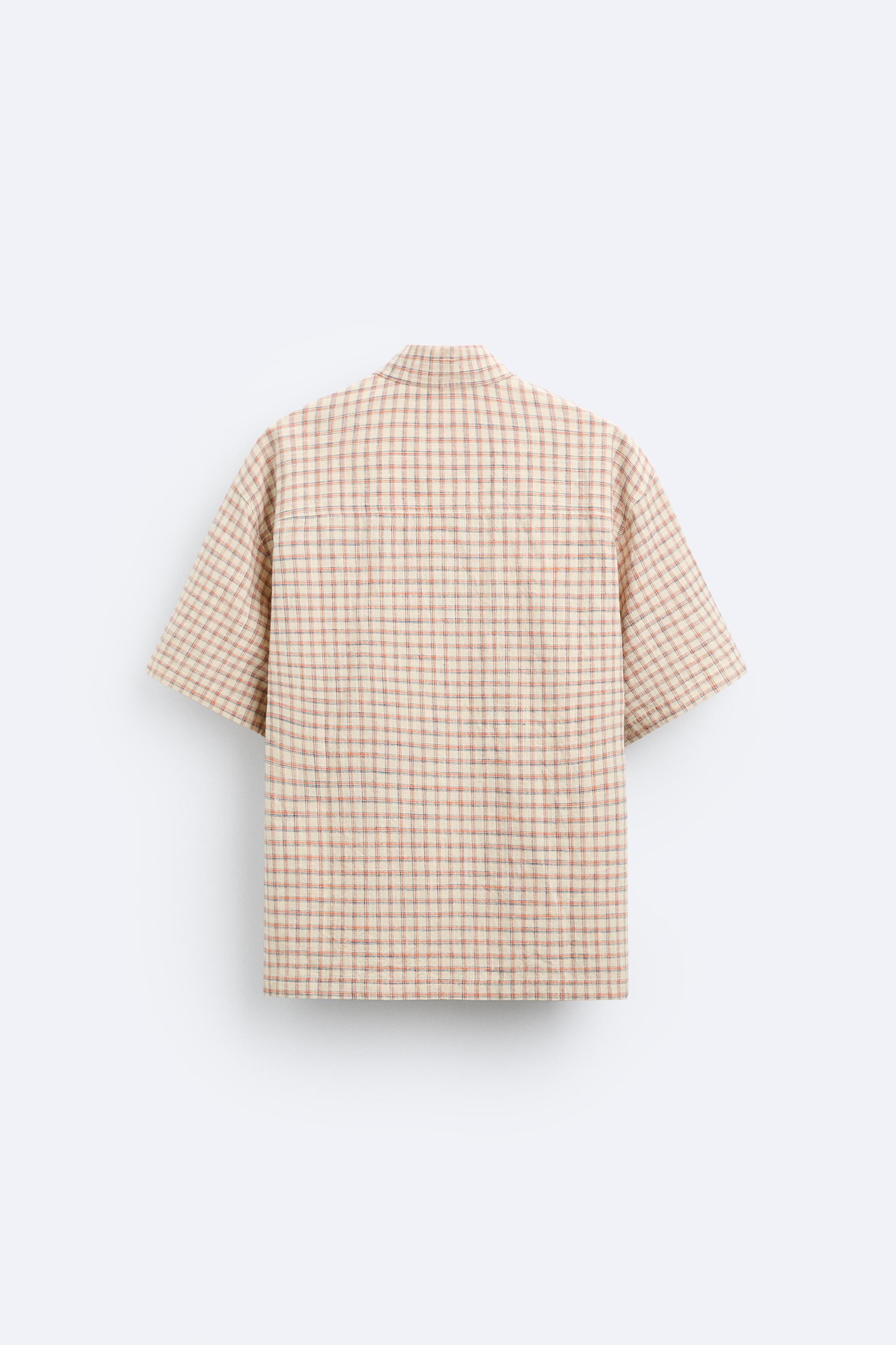 CROPPED FIT CHECKERED SHIRT Product Image