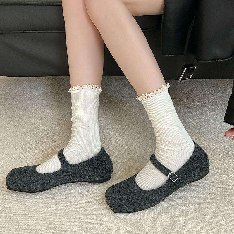 Plain Lace Trim Socks / Set Product Image