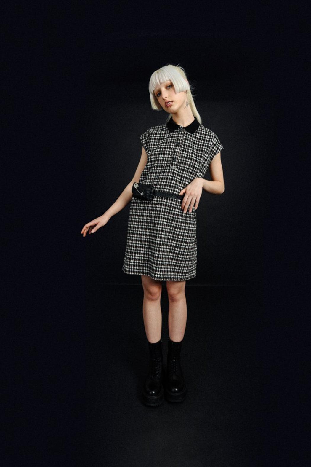 PLAID PRINT SHIFT DRESS Product Image