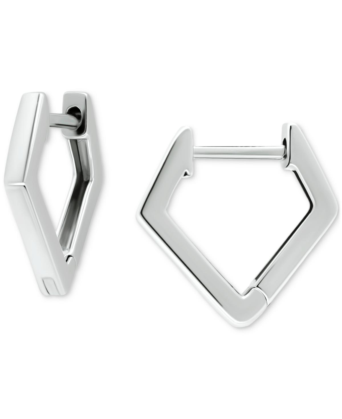 Aleure Precioso Sterling Silver Geometric Huggie Hoop Earrings, Womens, Silver Tone Product Image