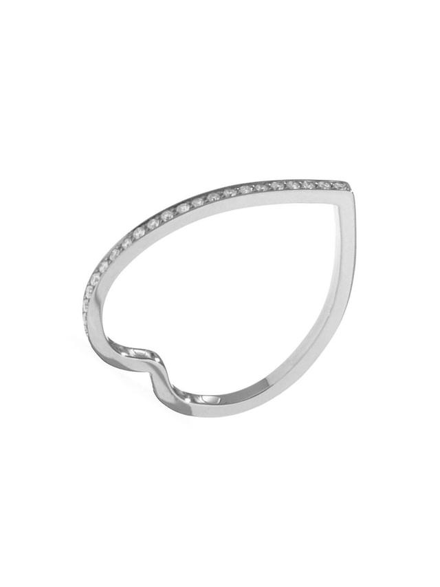 Womens Antifer 18K White Gold & Diamond Heart Ring Product Image