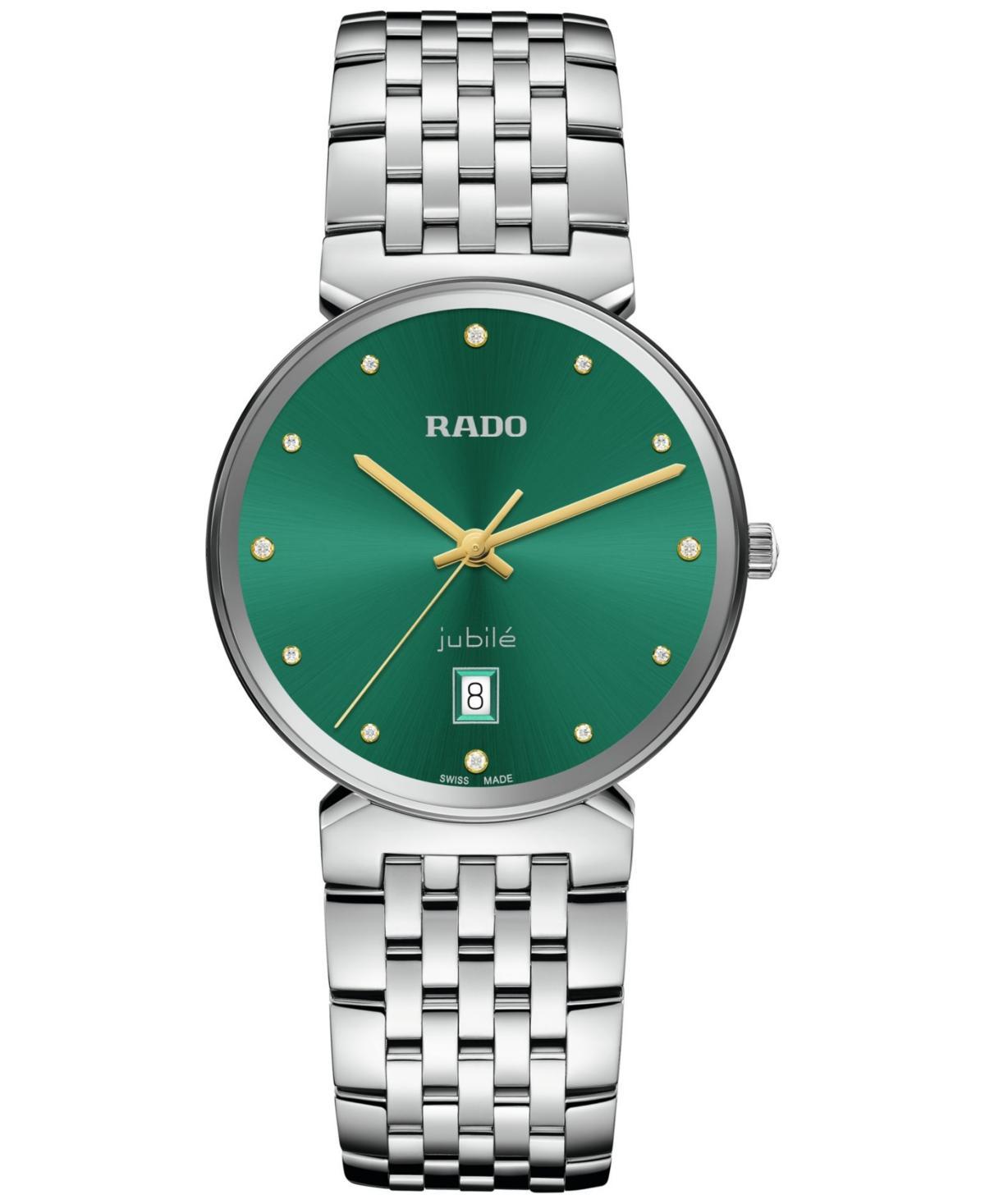 Rado Womens Swiss Florence Diamond (1/20 ct. t.w.) Stainless Steel Bracelet Watch 38mm Product Image