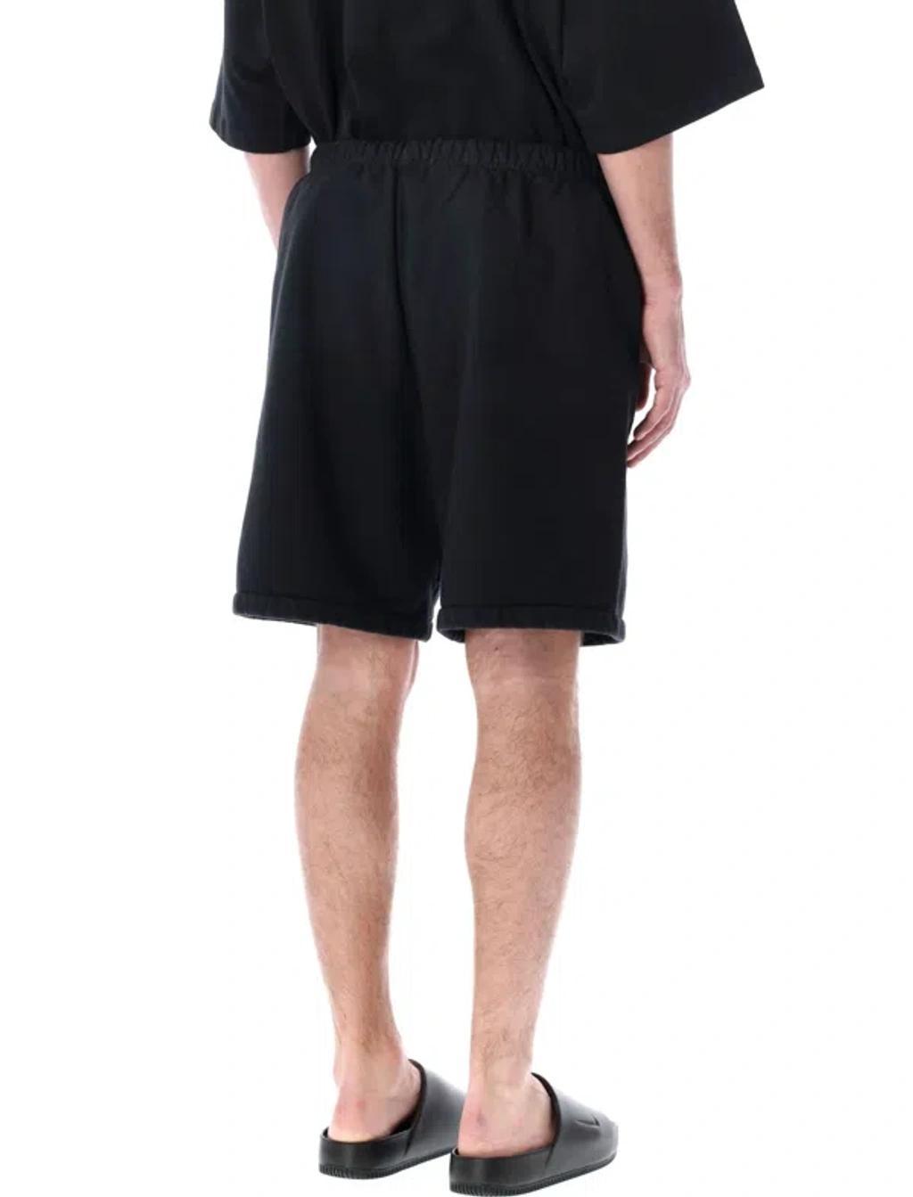 High Waist Drawstring Shorts In Black Product Image