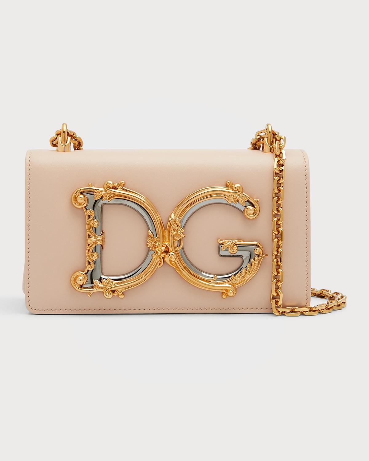 Dolce & Gabbana Girls Logo Leather Phone Crossbody Bag Product Image