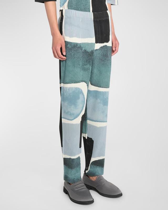 Men's Pleated Landscape-Print Pants Product Image