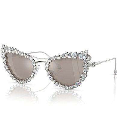 Swarovski Womens SK7011 56mm Mirrored Cat Eye Sunglasses Product Image