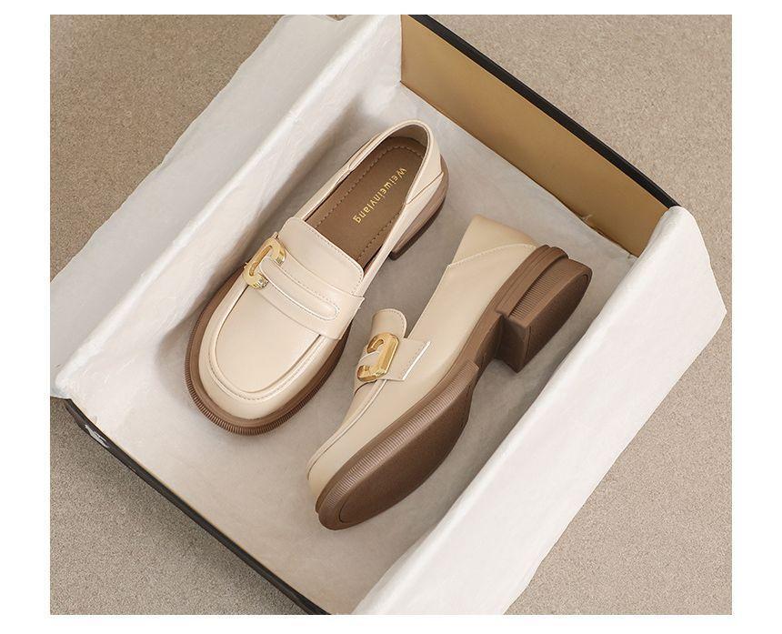 Faux Leather Round Toe Loafers Product Image