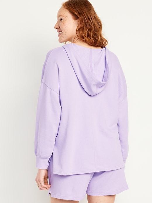 Oversized French-Terry Tunic Hoodie Product Image