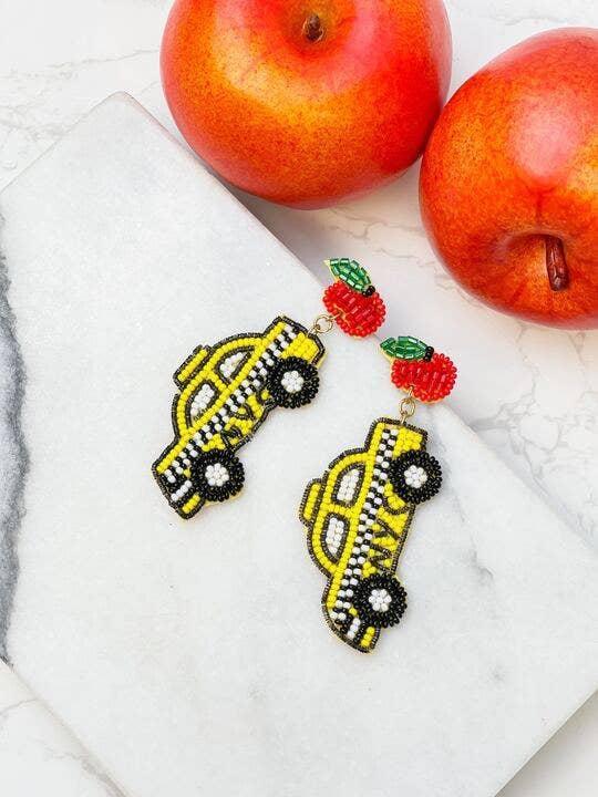 Taxi Beaded Dangle Earrings Product Image