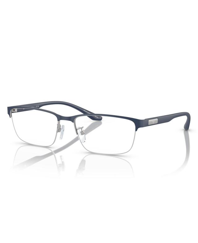 Emporio Armani Mens Polarized Eyeglasses, EA1147 - Matte Silver/Bluette Product Image