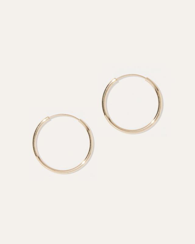 Womens 14k Everyday 18mm Hoop Earrings in White Gold by Quince Product Image