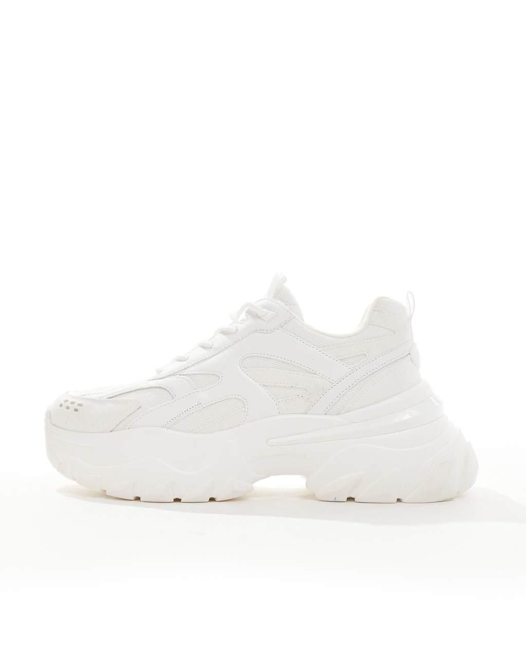 ASOS DESIGN chunky sneakers in white Product Image