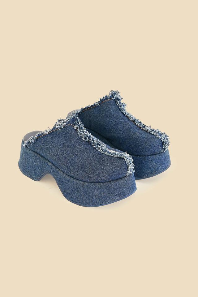 Farm Rio Womens Denim Platform Wedge Clogs Product Image