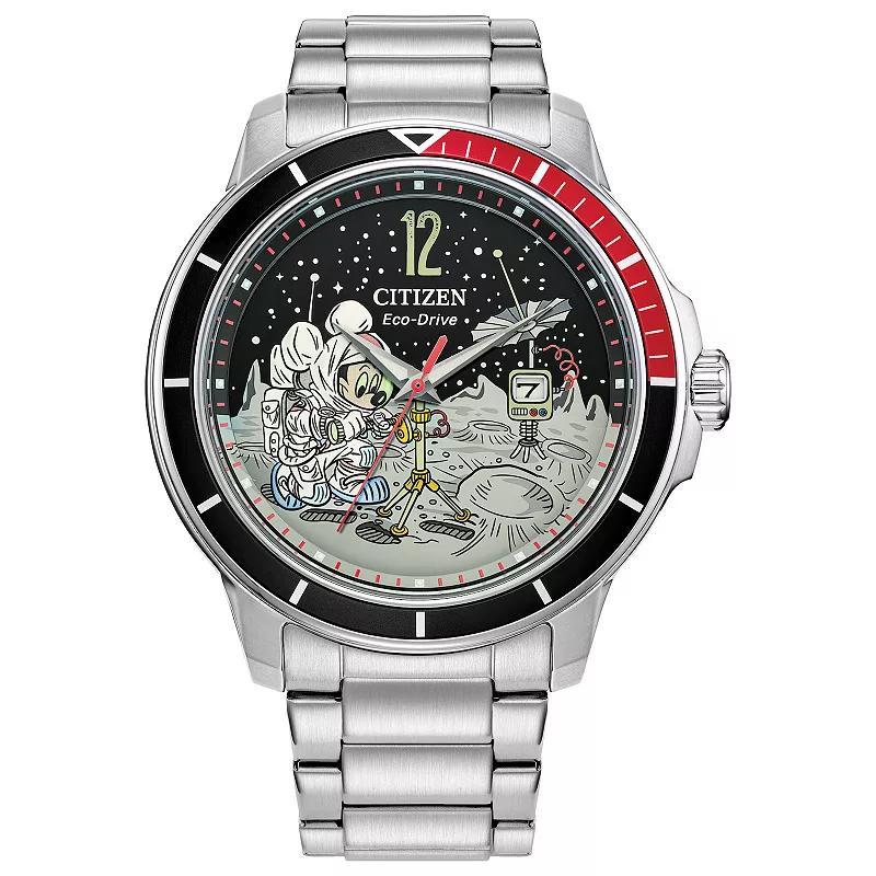 Citizen Eco-Drive Mens Mickey Mouse Astronaut Stainless Steel Bracelet Watch 42mm Product Image