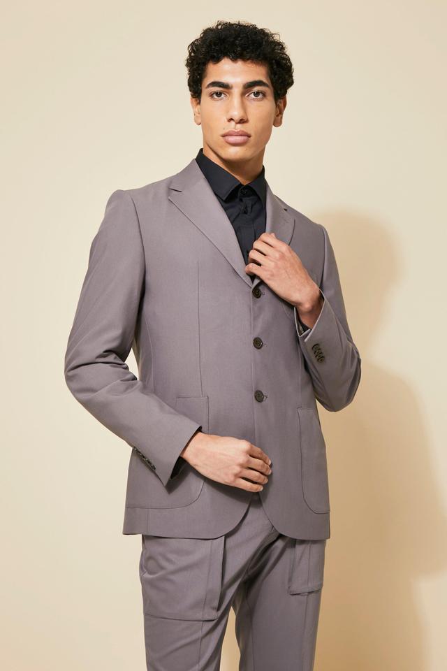 Single Breasted Patch Pocket Slim Suit Jacket | boohooMAN USA Product Image