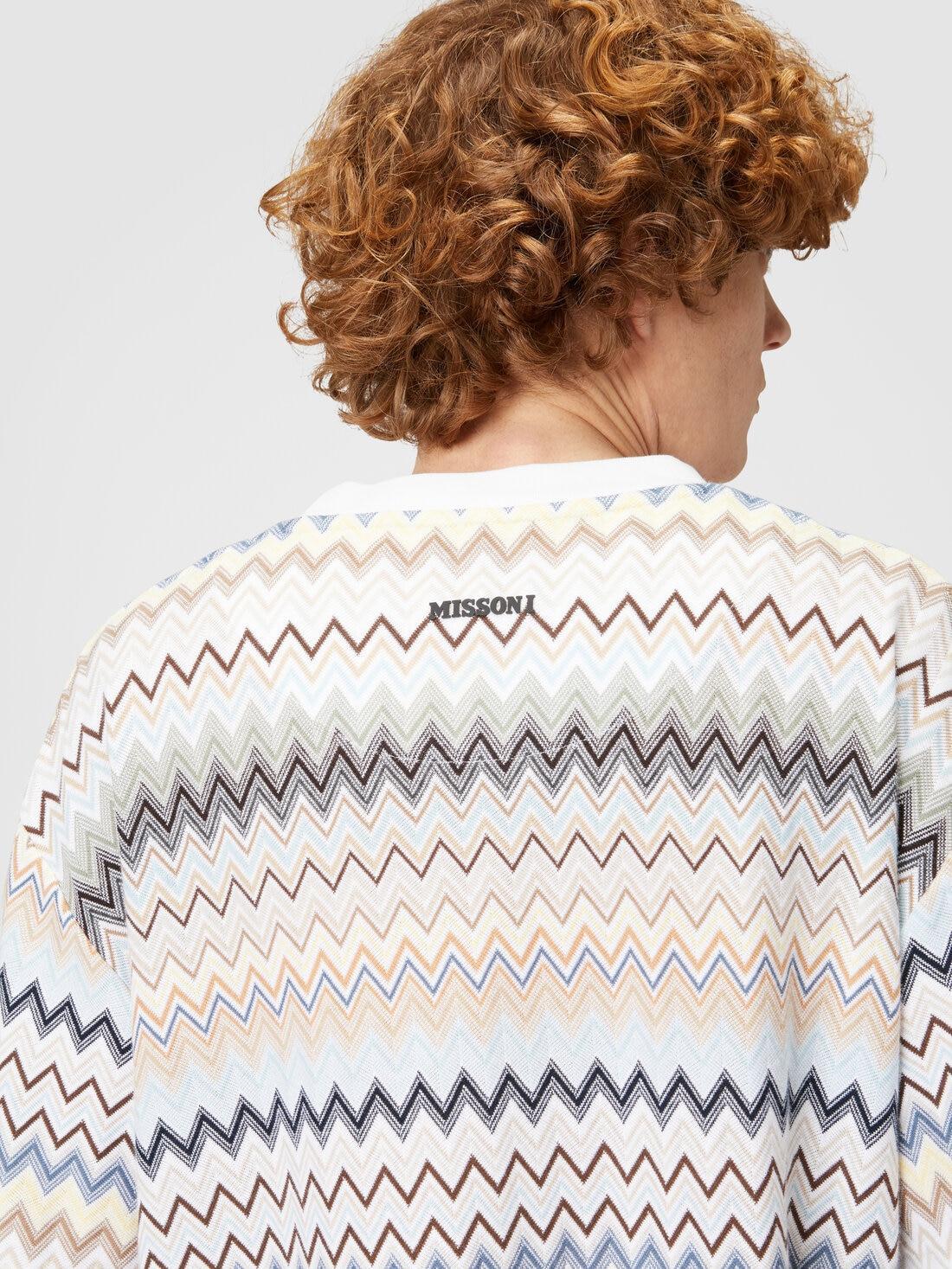 T-shirt with zig zag motif and back logo Multicoloured | Missoni Product Image