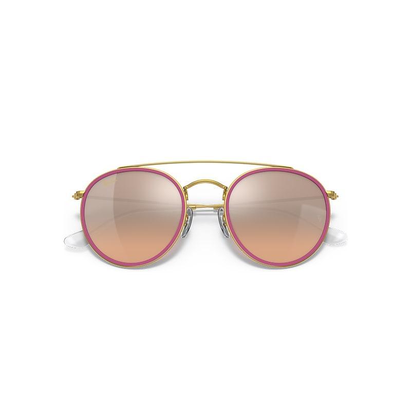 Ray-Ban Round Double Bridge Sunglasses Frame Pink Lenses Product Image