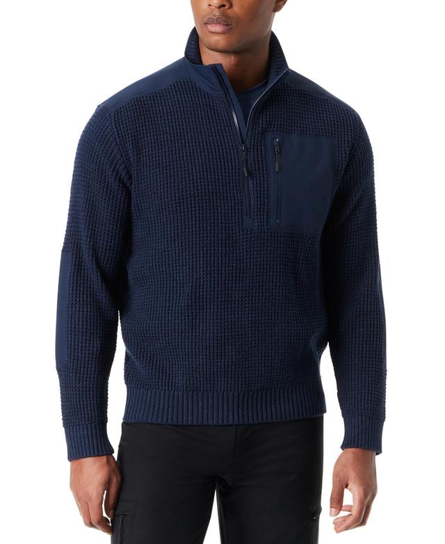 Bass Outdoor Mens Quarter-Zip Long Sleeve Pullover Patch Sweater Product Image