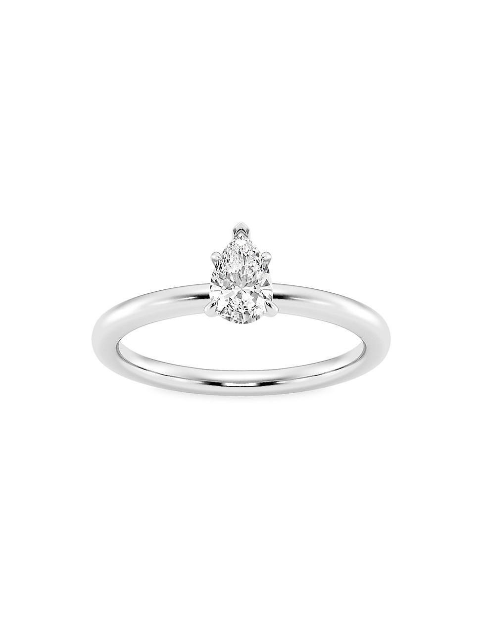 Womens 14K White Gold & Pear-Cut Lab-Grown Diamond Solitaire Ring/0.50-5.00 TCW Product Image