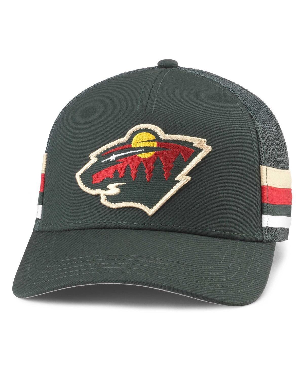 Mens American Needle Green Minnesota Wild HotFoot Stripes Trucker Adjustable Hat Product Image